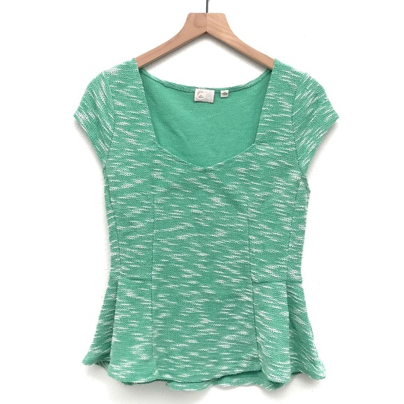 Anthropologie Tops - Anthropologie Postmark Green Peplum Top - Size M